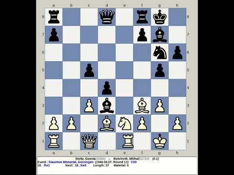 Stoltz, Goesta vs Botvinnik, Mikhail | Staunton Memorial Chess 1946, Groningen Netherlands