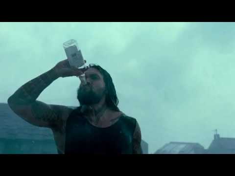Jason Momoa as Aquaman Drinks Whiskey HD Scene - Justice League