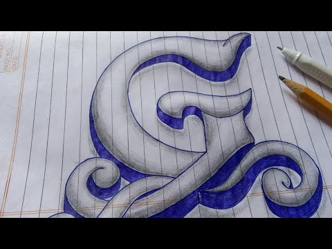 Very Easy!! How To Drawing 3D Floating Letter "G" #2 - Anamorphic Illusion - 3D Trick Art on paper
