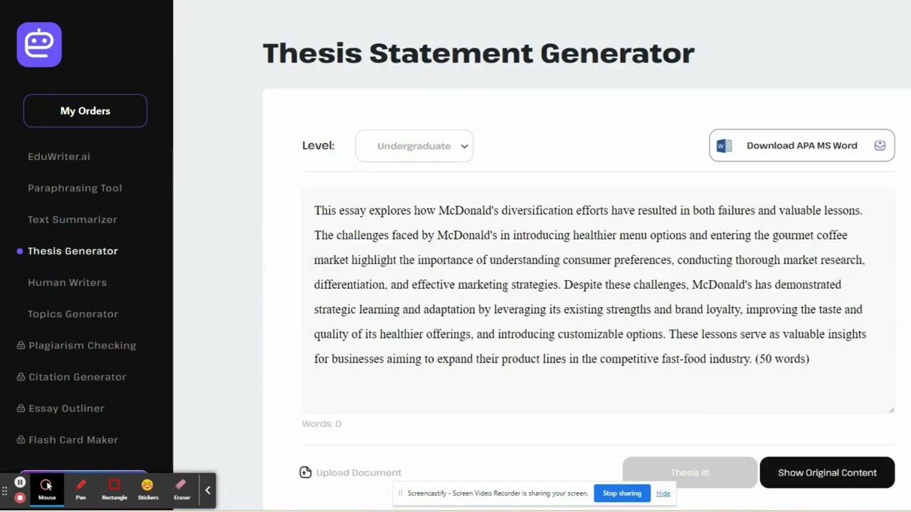 Eduwriter Ai demo video