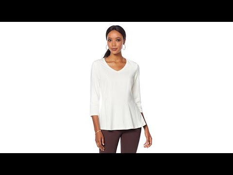 Motto ContourSeamed V-Ausschnitt Peplum Top Basic