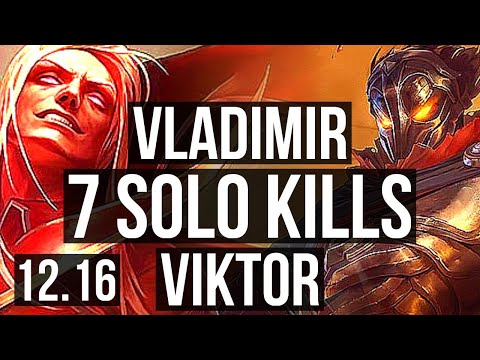 VLADIMIR vs VIKTOR (MID) | 8/0/1, 2.2M mastery, 1700+ games, 7 solo kills | EUW Diamond | 12.16