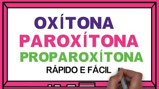 ✅ Sílaba Tônica: Oxítona, Paroxítona e Proparoxítona - Rápido e fácil - Profª Aline