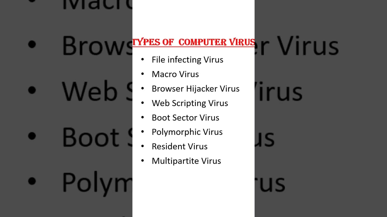 types of computer virus #shorts #viral  #computerknowledge