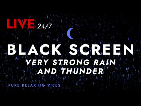 🔴 Sleep Fast with Pure Nature Rain and Incredible Present Thunder Sounds | Black Screen