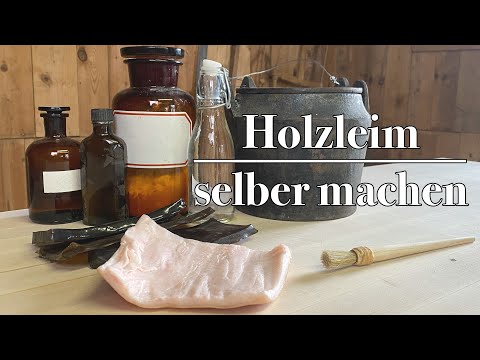 Holzleim selber herstellen - Glutinleim aus Schweineschwarte mit primitiven Techniken gewinnen