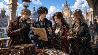 Two keys, seven cities: heiress and keeper unlock last chamber, father alive.