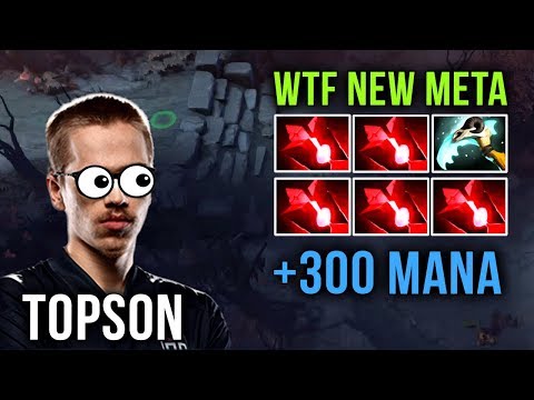 Topson WTF New Meta Storm Spirit 5x Bloodstone +300 Mana Regen per Second Build - Dota 2