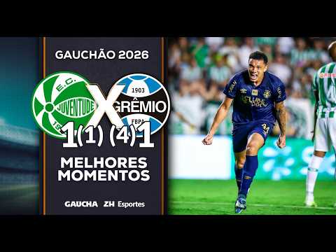 JUVENTUDE 1 (1) x (4) 1 GRÊMIO | MELHORES MOMENTOS | GAUCHÃO | 22/02/2026