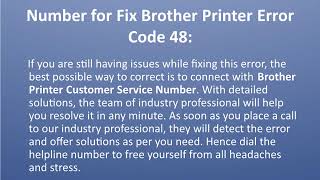 Brother Printer Error 48