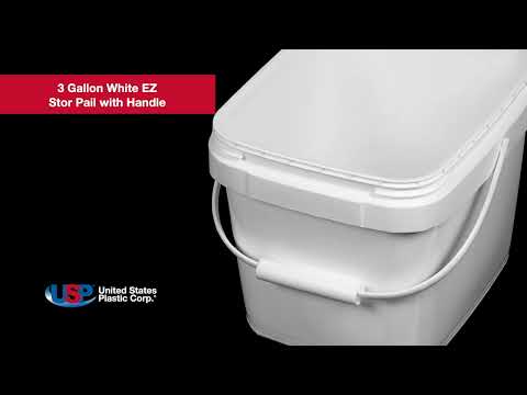 3.5 gal Square Plastic Buckets and lid,w/Handle,Ez Stor, 6 Pack