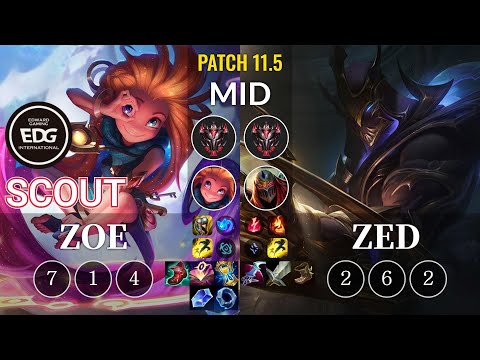 EDG Scout Zoe vs Zed Mid - KR Patch 11.5