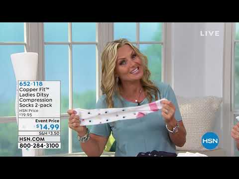 Copper Fit Ladies Ditsy Compression Socks 2pack