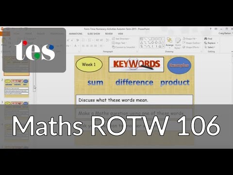 Maths ROTW 106 - Devloping Maths Vocabulary