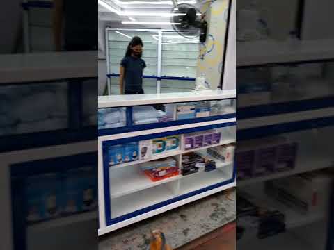 Metal free standing unit medical shop counter
