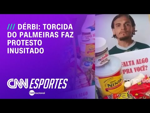 Torcida do Palmeiras faz protesto inusitado antes de jogo contra o Corinthians | CNN NOVO DIA