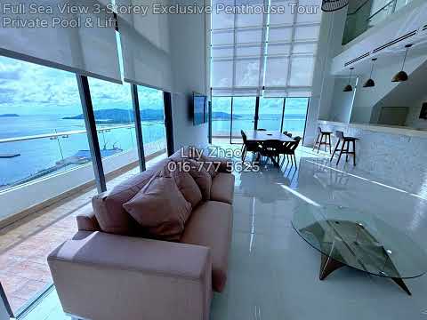 Exclusive Full Sea View Triplex Resort Penthouse For Sale, 3,701 Sf, Signal Hill, Kota Kinabalu City, Sabah. video