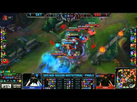 SKT Easyhoon Lulu VS EDG Pawn Azir Game 3 Highlights {REKT} : 2015 MSI Finals: Patch 5.9