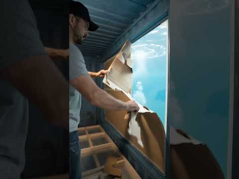 I Built a Secret Underwater Container Room!😲