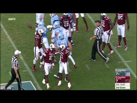 Skai Moore South Carolina vs North Carolina Slipping