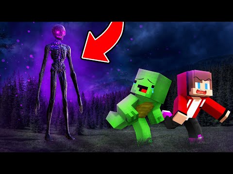 JJ and Mikey Run Away from a Realistic Enderman - Minecraft Maizen