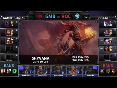 Gambit Gaming vs ROCCAT | Season 4 EU LCS Spring split 2014 W6D1 G2 | GMB vs ROC Full game HD