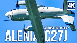 Alenia C27J Spartan MILITARY TRANSPORT AIRCRAFT do IMPRESSIVE AEROBATIC DISPLAY at AirPower 2016