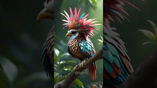 Wings of Color Bird with the Most Stunning Plumage #nature #wildlife #shorts #ai #birds #birdslover