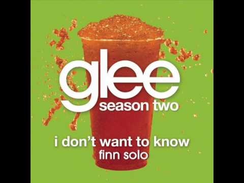 Glee - I Don't Want To Know - Finn Solo