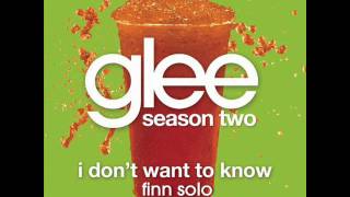 Glee - I Don't Want To Know - Finn Solo