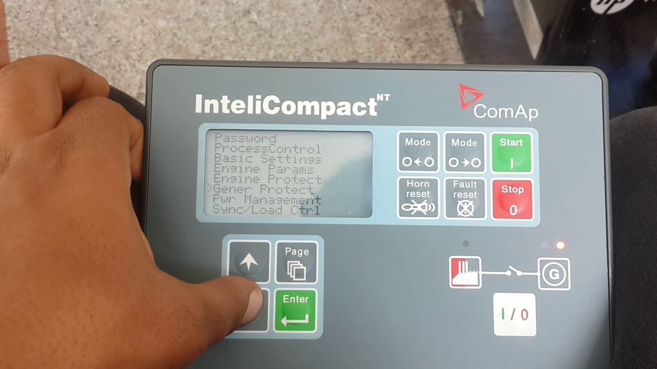 AMF 25 Comap controller set points