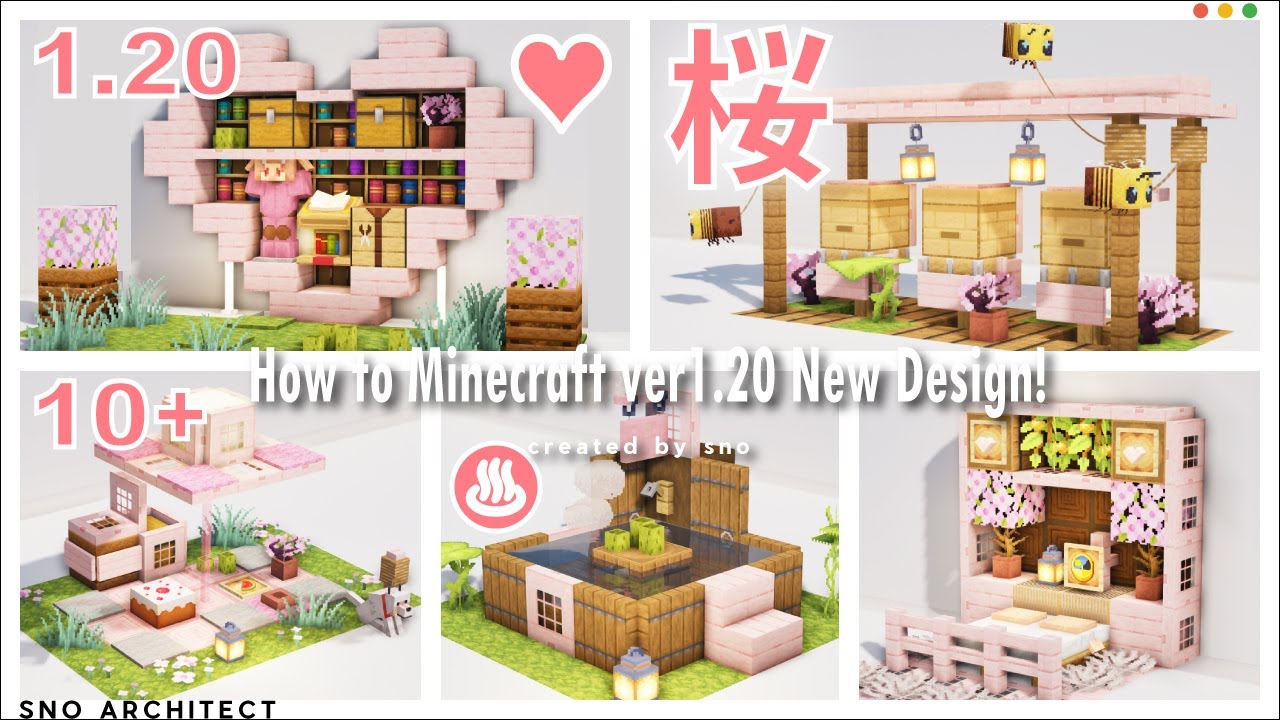 【マイクラ1.20】誰も知らない桜ブロックを使った可愛い建築アイデア10選 - Minecraft Builders