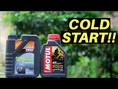 LIQUI MOLY SCOOTER ENGINE OIL VS MOTUL SCOOTER POWER LE, COLD START PROBLEM, BEST SCOOTER ENGINE OIL