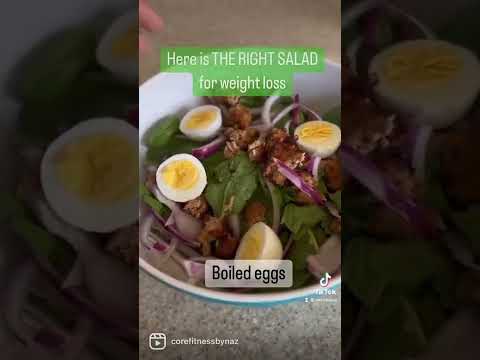 High protein salad with a low fat ranch dressing made with ranch seasoning - weight loss salad