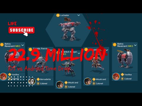 WORLD RECORD 22.9 MILLION iOS vs ANDROID Time drop | •Ω• & VOX Squad - War Robots