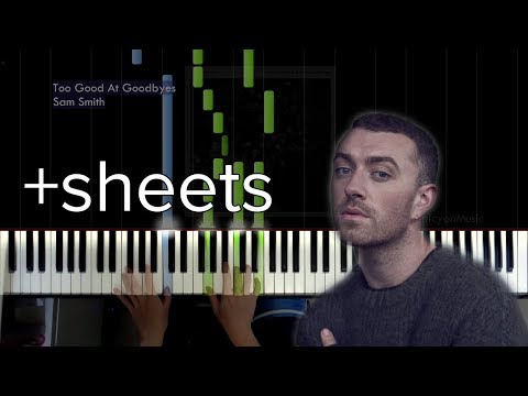 (easy) Too Good At Goodbyes - Sam Smith (Piano Live Tutorial + Sheets by HalcyonMusic) Video