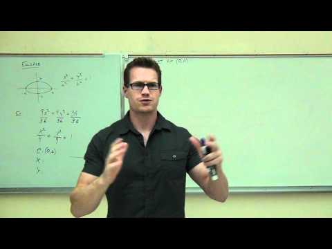 Intermediate Algebra Lecture 13.2:  A Study of Conic Sections -- Ellipse and Hyperbola.