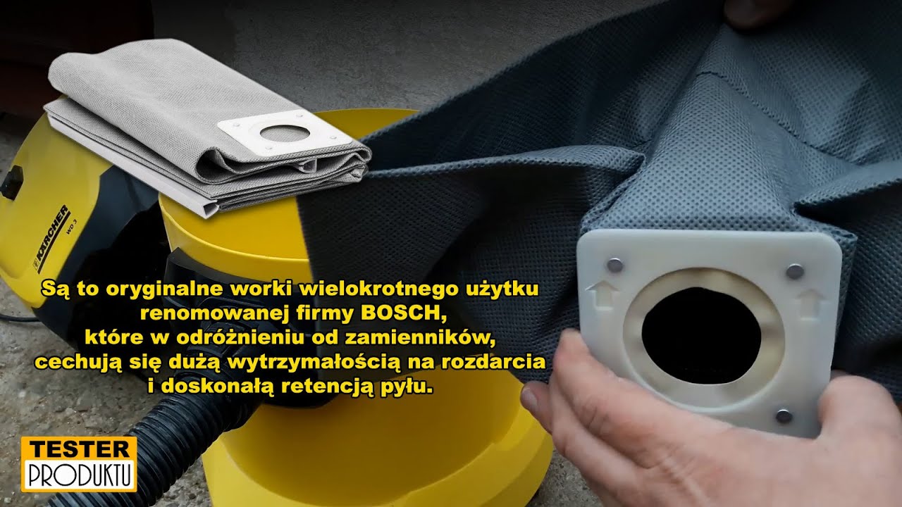 Wzmacniany Worek Wielokrotnego Użytku do KARCHER WD3