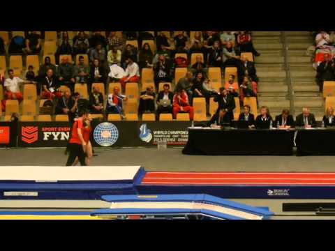 BEL Tachina Peeters 2nd pass Finals 2015 World Champs Womens Tumbling 6th place