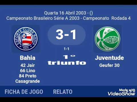 BAHIA 3X1 JUVENTUDE CAMPEONATO BRASILEIRO SÉRIE  (A) 2003