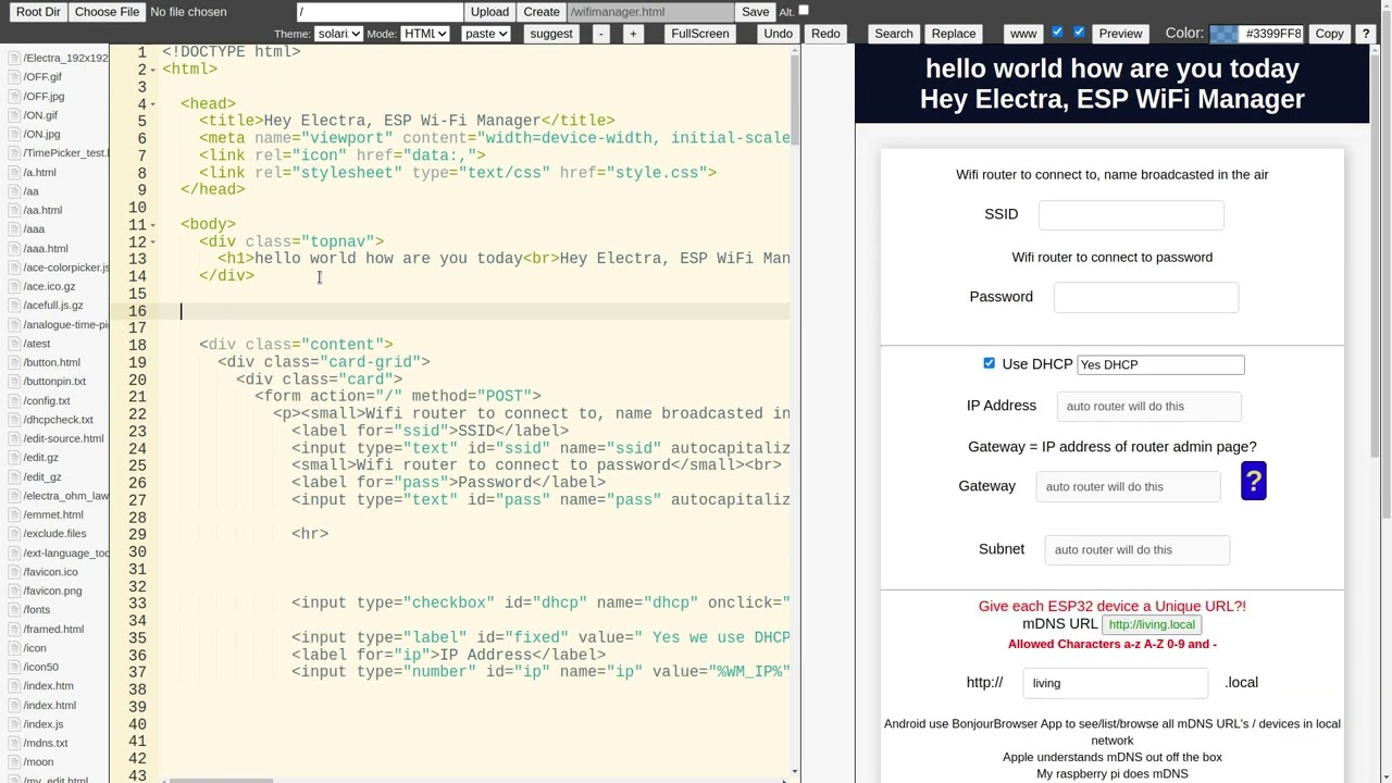 ESP8266 ESP32 webserver ACE cloud editor