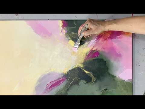 Meditative painting I kitchen spatula? I Layers - Step by Step - Abstract Acrylic
