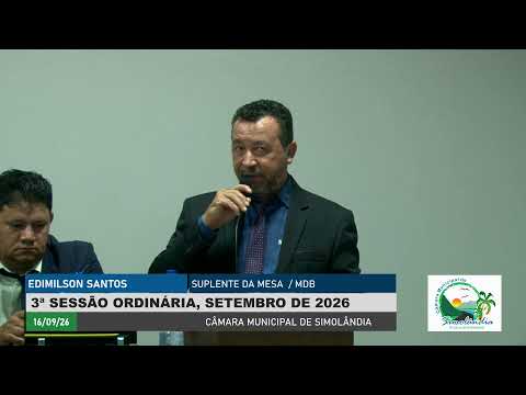3ª SESSÃO ORDINÁRIA, SETEMBRO DE 2026