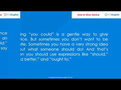 925 English Lesson 20   How to Give Advice in English   Business English 2