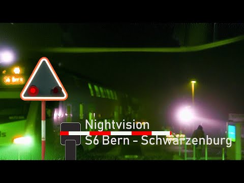 HAPPY NEW YEAR 2025 / NIGHTVISION - Cab ride / Führerstandsmitfahrt S6 Bern – Schwarzenburg