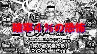 【モンスト】確率４％！？５周年人気投票ガチャの闇を見た・・・。