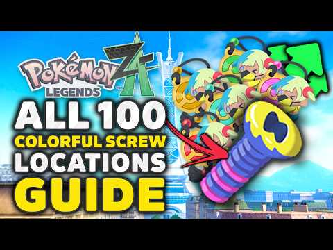 Pokemon Legends Z-A - ALL 100 Colorful Screws Locations Guide For Canari Plush Rewards