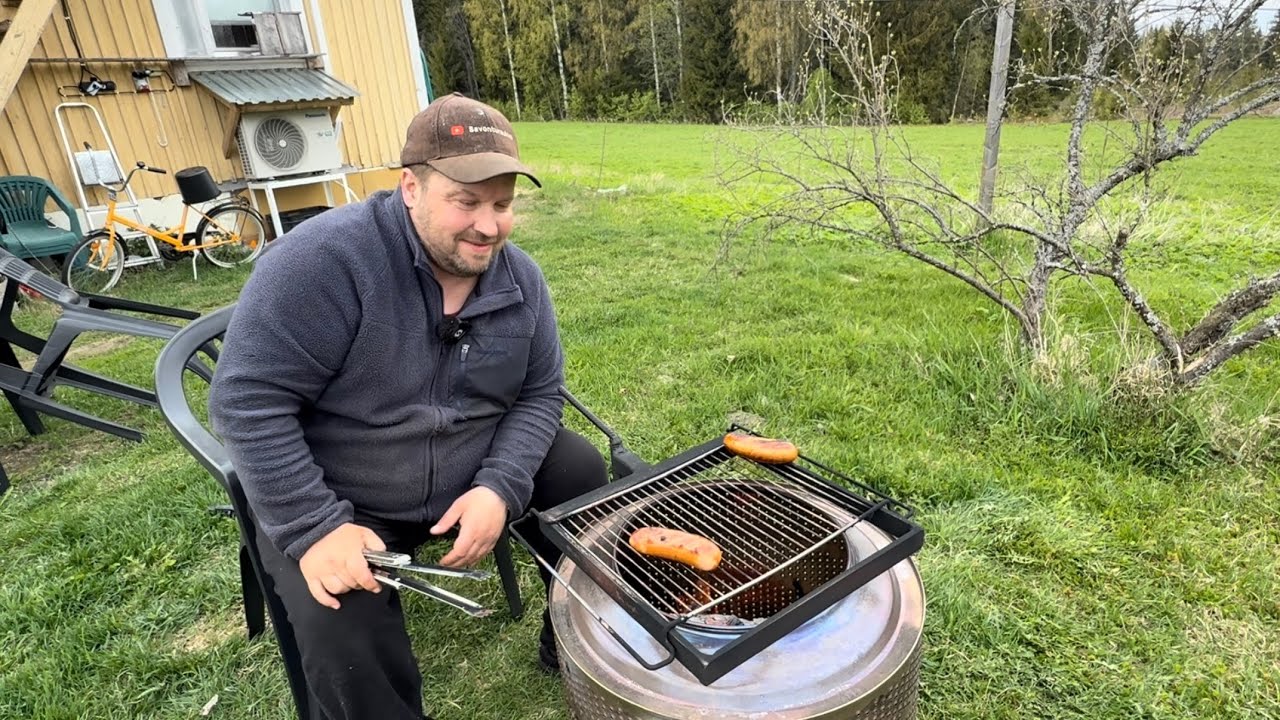Uuden pyykkikonerumpu grillin koeponnistus