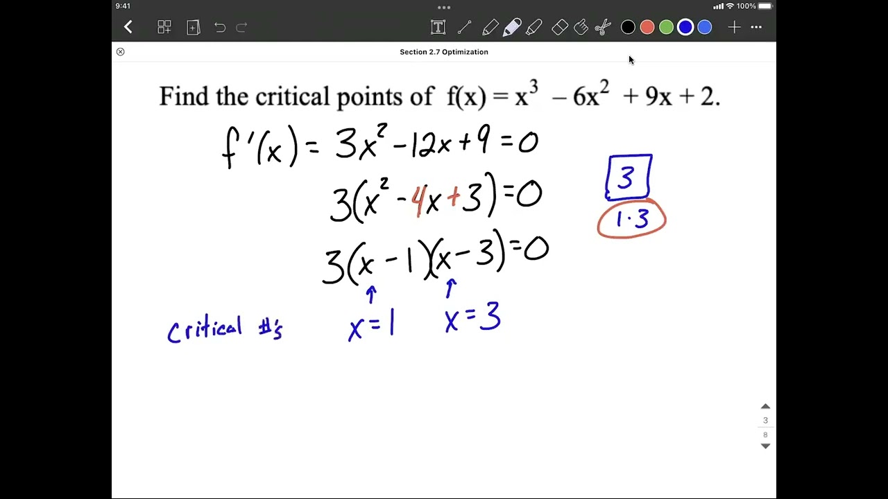 Find critical points of a polynomial