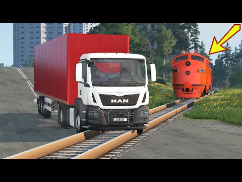 Cars vs Train Tracks - BeamNG Drive - 🔥 ULTIMATE Edition Compilation 5